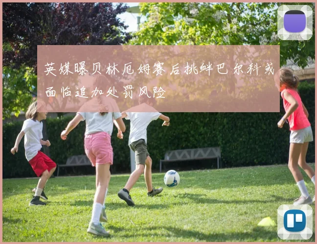 英媒曝贝林厄姆赛后挑衅巴尔科或面临追加处罚风险